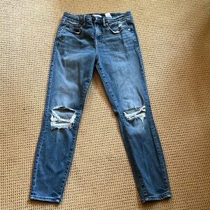 Good American Good Legs Crop Distressed Jeans